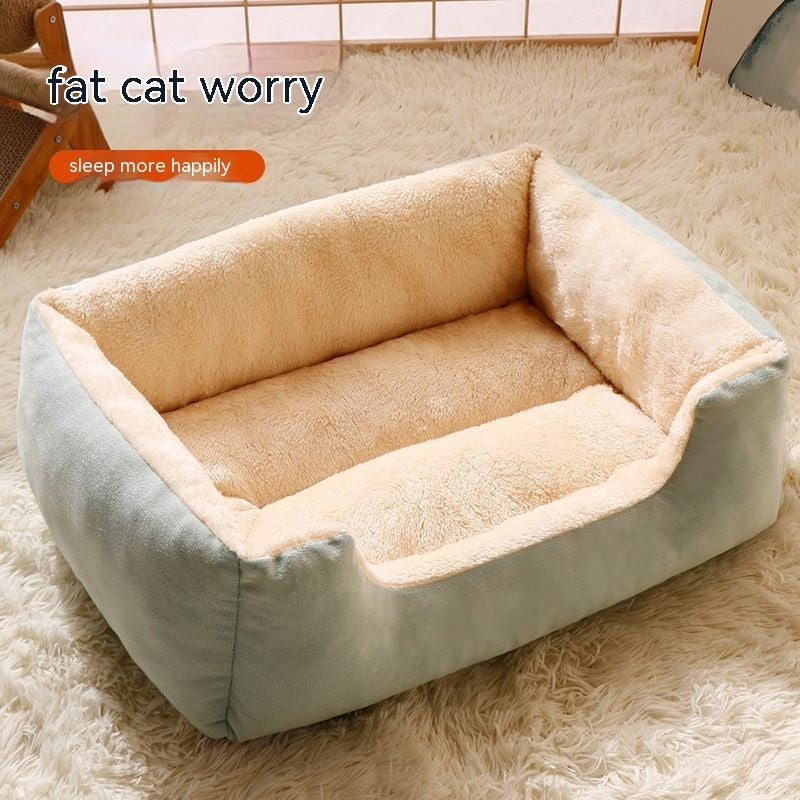 Warm Dog House & Cat House – Cozy Nest with Large Dog Mat