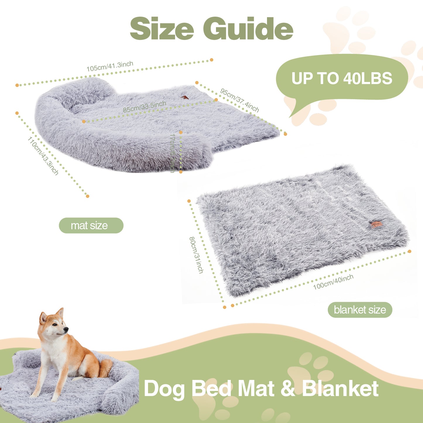 Fluffy Plush Dog Couch Bed – Sofa Bed with Blanket & Washable Cover