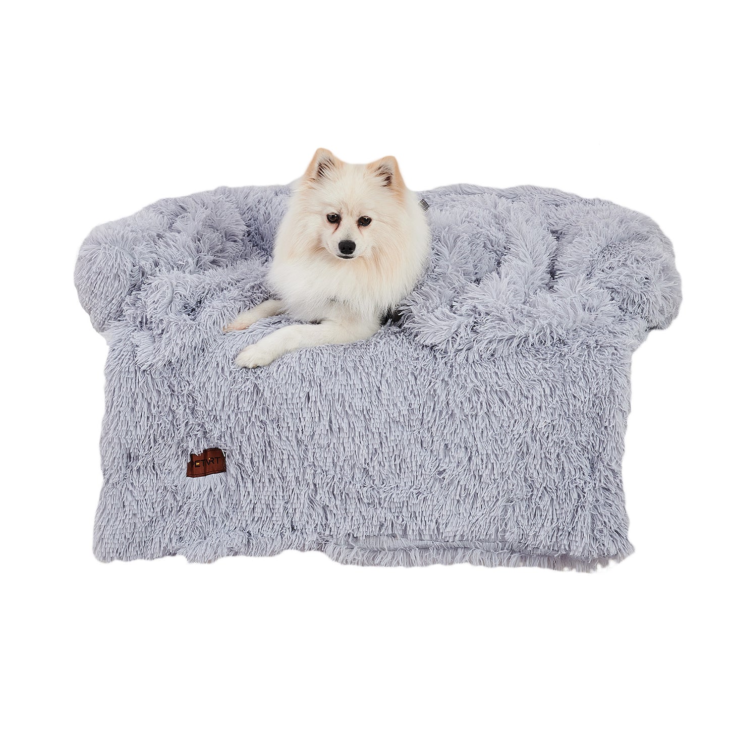 Fluffy Plush Dog Couch Bed – Sofa Bed with Blanket & Washable Cover