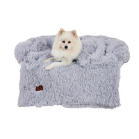 Fluffy Plush Dog Couch Bed – Sofa Bed with Blanket & Washable Cover